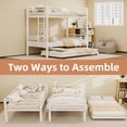 thumbnail image 6 of UIOWIO Triple Bunk Bed Twin over Twin with Trundle,Triple Twin Bunk Bed with Ladder & Guardrail,Metal Convertible Triple Bunk Bed Frame for Teen & Adult,Bedroom,Dorm,White (Mattress not included), 6 of 10