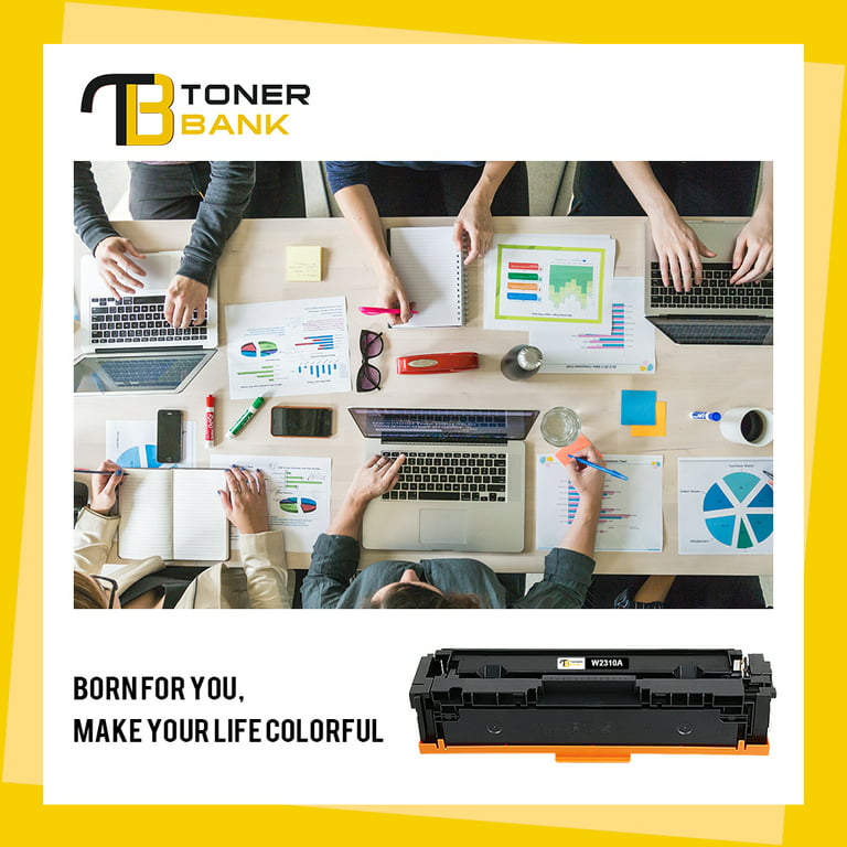Toner Bank 1-Pack Compatible NO-CHIP Toner Cartridge for HP W2310A 215A  Color Laserjet Pro MFP M182nw M183fw M182 M183 M155 Printer Ink, black 