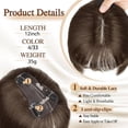 thumbnail image 5 of Hair Pieces for Women with Thinning Hair,Hair Extensions Clip Ins,Hair Toppers for Women Clip in Bangs Real Human Hair Pieces French Bangs Topper for Solve Loosing 12 Inches Toppers(G), 5 of 5