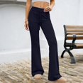 thumbnail image 6 of HLKJKLS Sweatpants Women High Waisted Flare Leggings Soft Wide Leg Sweatpants Bell Bottoms Yoga Pants Polyester Spandex Blue S-Xxl, 6 of 6