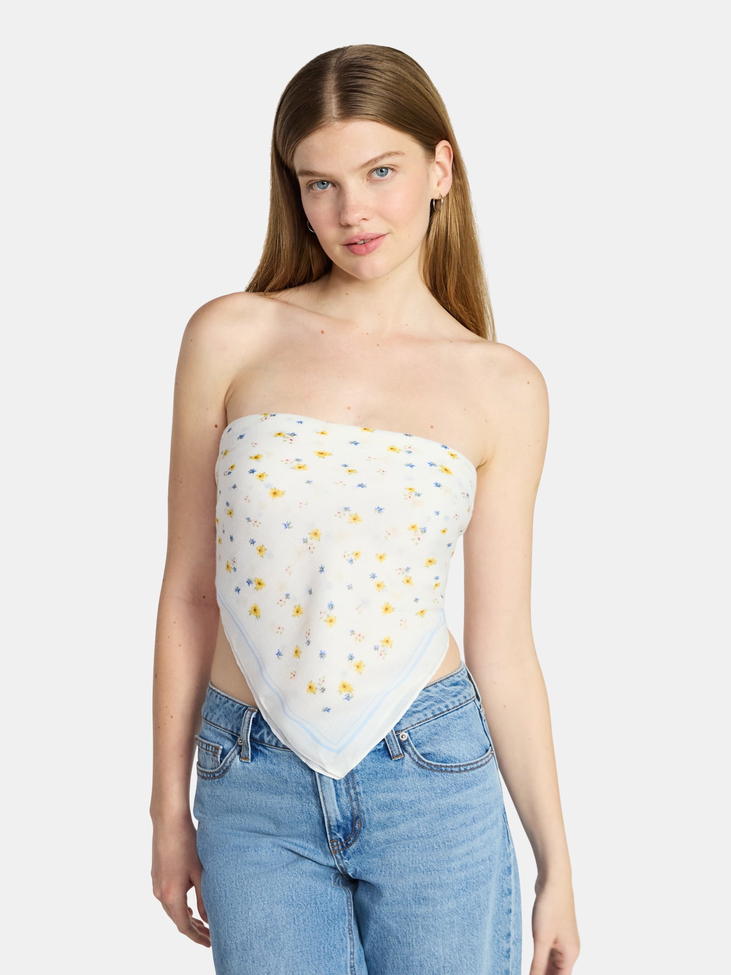 No Boundaries Women's Printed Bandana with Versatile Style, White