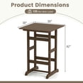 thumbnail image 4 of Barara King Outdoor Picnic Tables,Patio Table for Outdoor Use,30 Inch Square Bar Table Dining Table with Slatted Tabletop for Poolside-Brown, 4 of 9