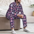 thumbnail image 7 of Salouo cute Skull rainbow mushroom Print Button-Front Long Sleeve Pajama Set for Men, Soft 2Pjs Men's Long Sleeve Sleepwear-Medium, 7 of 7
