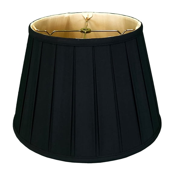 Royal Designs Pantalla de lámpara básica plisada inglesa Empire negro/dorado 6 vías 13 x 19 x 11,25