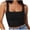 Black, variant on XFLWAM Women's Sleeveless Strappy Tank Square Neck Double Layer Workout Fitness Casual Basic Crop Tops