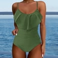 thumbnail image 2 of MSJUHEG Ruched Monokinis,Push Up Swimsuits for Women,Ribbed One Piece Swimsuits for Women,One Piece Bathing Suit for Women,High Cut Backless,Womens One Piece Swimsuits, Army Green L, 2 of 6