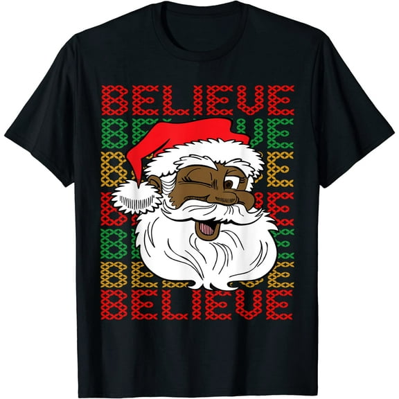 Black Believe Santa Design - Fun African American Santa