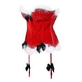 thumbnail image 4 of Sexy Velvet Christmas Corsets Women Miss Santa Bustier Corselet Bowknots Zipper Side Overbust Corset S-6XL, 4 of 5