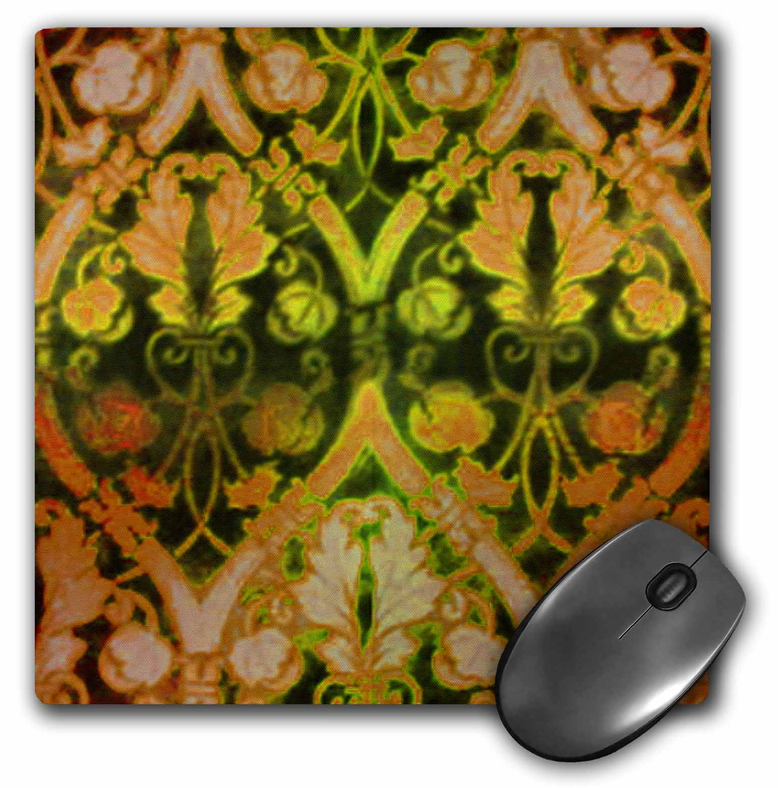 3dRose Old Antique WallPaper Design , Mouse Pad, 8 by 8 inches