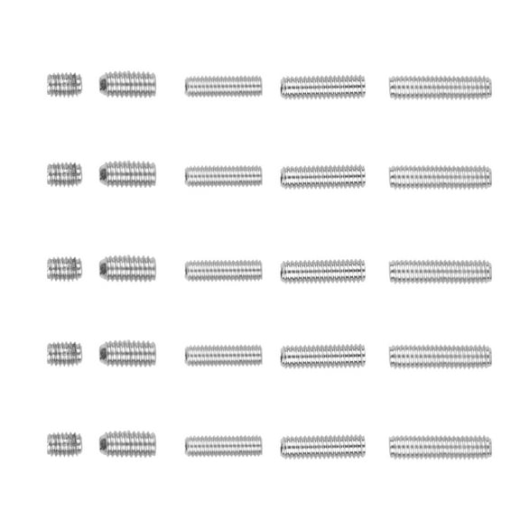 ORDDIART 25Pcs Metal Hexagon Guitar Saddle Height Screws Silver M3x12mm in