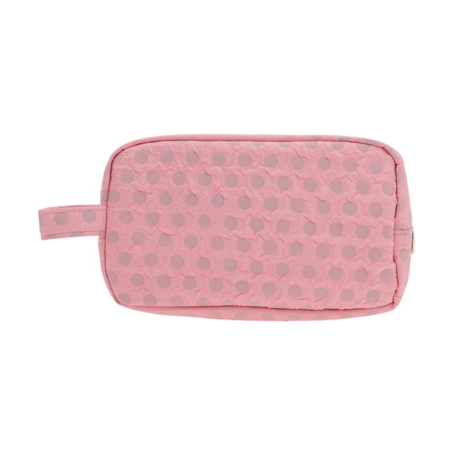 Bolsas de Maquillaje Rectangulares de Puntos de Moda 1 Pc Únicas para Viaje Grande Rojo Gris de Poliéster