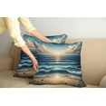 thumbnail image 2 of Ambesonne Seascape Throw Pillow Cover 2 Pack, Fish Eye Effect Oceanic, 16", Blue Pale Brown, 2 of 7