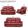 thumbnail image 5 of Pon Living Furniture Inc 3 Piece Modern Microfiber Reclining Living Room Set Red, 5 of 5