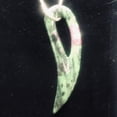thumbnail image 3 of Ruby Zoisite Gemstone Comma Pendant | 94x28x6mm | Green/Red | 1 Pendant |, 3 of 12