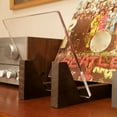thumbnail image 2 of Vinyl Record Storage Holder Large Capacity Acrylic Ends Display Stand Wooden LP Vinyl Album Desktop Rack, 2 of 7