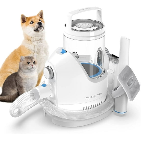 Neakasa P2 Pro Dog Grooming Kit, 10.5KPa Pet Vacuum, 5 Grooming Tools with Comb, 2L Easy-Empty Dustbin