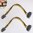 thumbnail image 1 of Cable de datos 2pcs 15pin SATA a 6pin PCI-e PCI Express Cable adaptador para tarjeta de video, 1 of 7