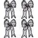 thumbnail image 1 of 4 parches de lentejuelas con lazo de 11,2 x 7,7 pulgadas, parche de gasa con cuentas y nudo, aplique bordado para coser, parche de reparación de ropa con lentejuelas blancas y negras., 1 of 6