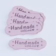 thumbnail image 5 of 100 piezas etiqueta colorida hecha a mano amor dos agujeros en relieve etiqueta de cuero de gamuza sombrero bolso hecho a mano ropa, 5 of 5