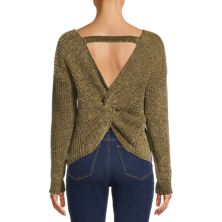 Chenille twist sale back sweater