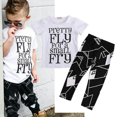 

2-7T Kids Toddler Baby Boy Summer Clothing Set Short Sleeve Shirt+Pants Outfits