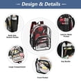 thumbnail image 5 of PVC Transparent Backpacks Clear Backpack for Travel and Outings Red Roses and Hearts Pattern, 5 of 7