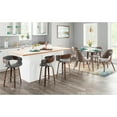 thumbnail image 4 of Elisa Mid-Century Modern Counter Stool in Walnut and Grey Fabric by LumiSource - Set of 2, 4 of 8