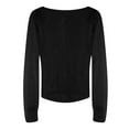 thumbnail image 5 of Leesechin Swimsuit Cover Up for Women Ladies Fashion Round Neck Long Sleeve Loose Hollowed Out Beach Swimsuit Blouse, 5 of 6