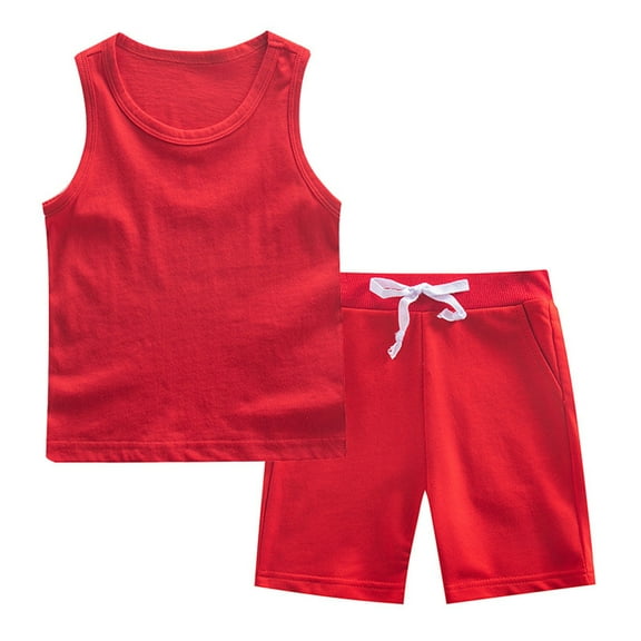 NIEWTR Baby Kids Boys Elastic Shorts Set, 6 12 18 24 Months 2T 3T 4T Short Sleeve Shirt with Elastic Waist Shorts For 18-24 Months 2t 3t 4t 5t 6t Pajamas & Dailywear Set ,7-8 Years