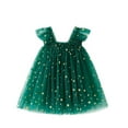 thumbnail image 1 of Odeerbi Vestido de Navidad de Lentejuelas Vestido de Verano de Volantes Vestido Sin Mangas Vestido de Tul Vestido Sin Tirantes Para Niñas Vestido de Algodón de Malla Sin Mangas, 1 of 5