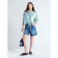 thumbnail image 2 of Free Assembly Women's and Women's Plus Relaxed Button Down Cotton Shirt with Long Sleeves, Sizes XS-4X, 2 of 5