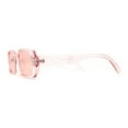 thumbnail image 3 of Womens Translucent Mod Oval Retro Narrow Rectangle Plastic Sunglasses All Pink, 3 of 4