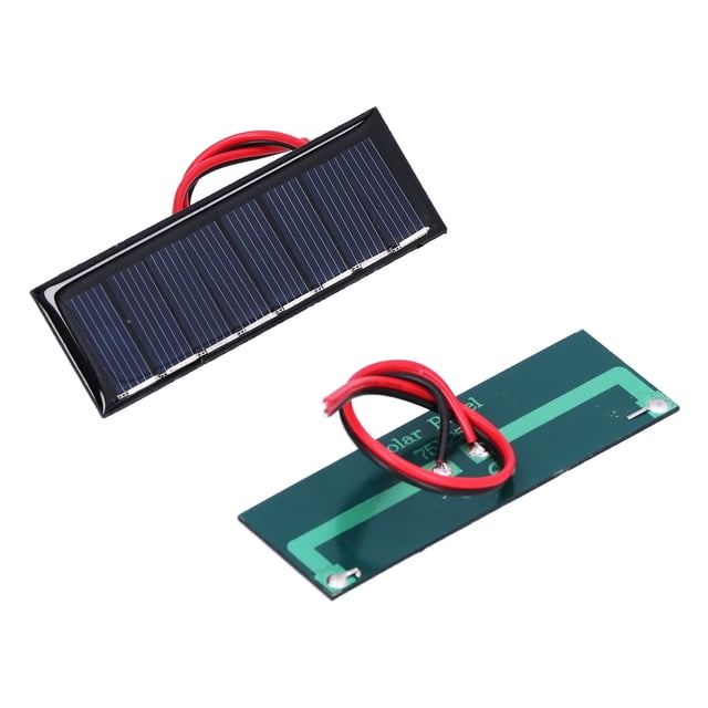 ESTINK Solar Board,2Pcs 0.2W 4V Solar Panel With Electronic Wire Polysilicon Solar Board For Science 75x25mm,DIY Solar Panel