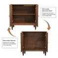 thumbnail image 3 of HLR 31.4" W Mid-Century 2 Door Credenzas & Sideboards With Adjustable Shelves, Brown, 3 of 9