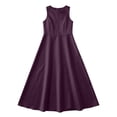 thumbnail image 6 of ITSAME Girls Formal Maxi Dress A-Line Sleeveless Crew Neck Wedding Party Pageant Prom Gown Purple Size 10, 6 of 6