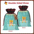 thumbnail image 2 of Rocae Dogs Loves Bath Print Christmas Drawstring Linen Gift Bag with Drawstrings Treat Bag Goody Present Bags for Christmas Party Favor, 2 of 8