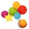 thumbnail image 3 of Pelota sensorial para bebé, 6 piezas/lote, juguetes de pelota de baño para bebé coloridos, juego de bolas múltiples texturizadas, diseño exquisito, 3 of 11