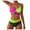 Green, variant on Women's 2 Piece Colorblock High Waisted Wrap Spaghetti Strap Summer Swimsuit Bikini Set (Black, L)