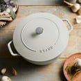 thumbnail image 4 of Staub Cast Iron Essential French Oven, Dutch Oven, 5-quart, serves 5-6, Made in France - White Truffle, 4 of 9