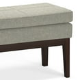 thumbnail image 3 of Carlson 27 inch Wide Mid Century Small Ottoman Bench in Greige Linen-Look Fabric, 3 of 12