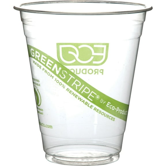 Eco-Products 10 Oz. GreenStripe???? Cold Corn Cups, Clear, 50/Pack (EP-CC10-GS)