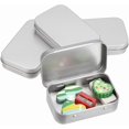 thumbnail image 4 of BTSKY 8 Pack Rectangular Empty Hinged Tins - Metal Tins Cans Storage Organizer Tins with Lids, Aluminum Cans Container Box Small Kit Home Organizer, Silver, 4 of 7