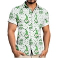 thumbnail image 2 of Awdenio Mens T-shirts St Patricks Day Shirt Shamrock Printed Retr Short Sleeve Casual Button Down Holiday Shirts, 2 of 6