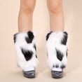 thumbnail image 2 of Biekopu Women's Faux Fur Leg Warmers Fuzzy Spots Print Leg Warmers Socks Boot Cuff Covers Party Costume Accessory, 2 of 6