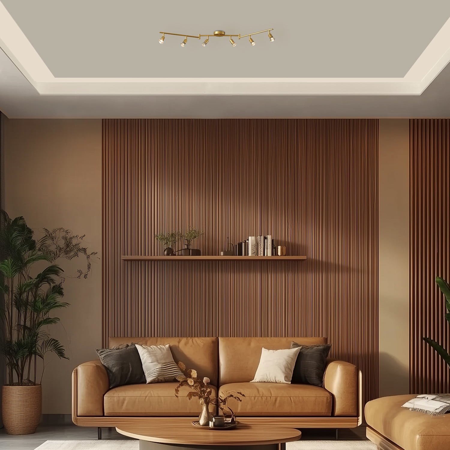 Globe Electric Payton 6-Light Painted Brass Foldable Track Lighting Kit, 57505