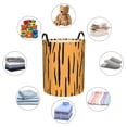 thumbnail image 3 of DouZhe Waterproof Collapsible Large Laundry Baskets, Yellow Tiger Stripe Prints Circular Hamper with Handles, 3 of 6