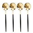 thumbnail image 3 of Smarty 8.1" Gold with Black Handle Moderno Disposable Plastic Dinner Spoons 240ct, 3 of 5