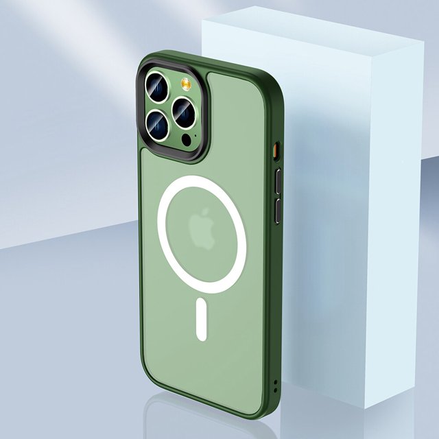 Funda de carga inalámbrica magnética para iPhone, cubierta resistente a prueba de golpes, mate, translúcida, Original, para iPhone 14, 13, 12, 11 Pro Max, 14 PlusFor iPhone 12Pro Max Gao Jinjia LED