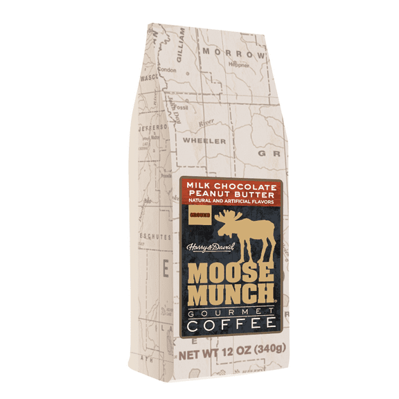 Harry & David Moose Munch Milk Chocolate Peanut Butter Ground Gourmet Coffee 12 Oz