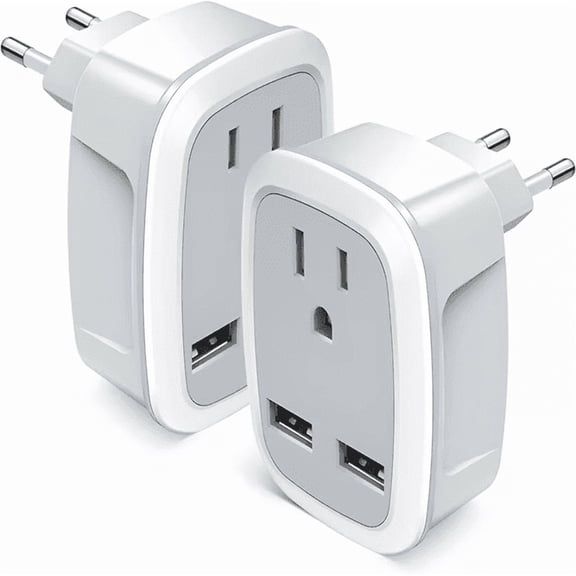 1400W Voltage Converter with European Travel Plug Adapter, 220V to 110V Power Converter with PD 20W USB-C Charging, 2 USB-A & 2 USB-C Ports for Italy France Spain Travel
